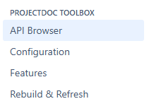 REST API Link for the projectdoc Toolbox