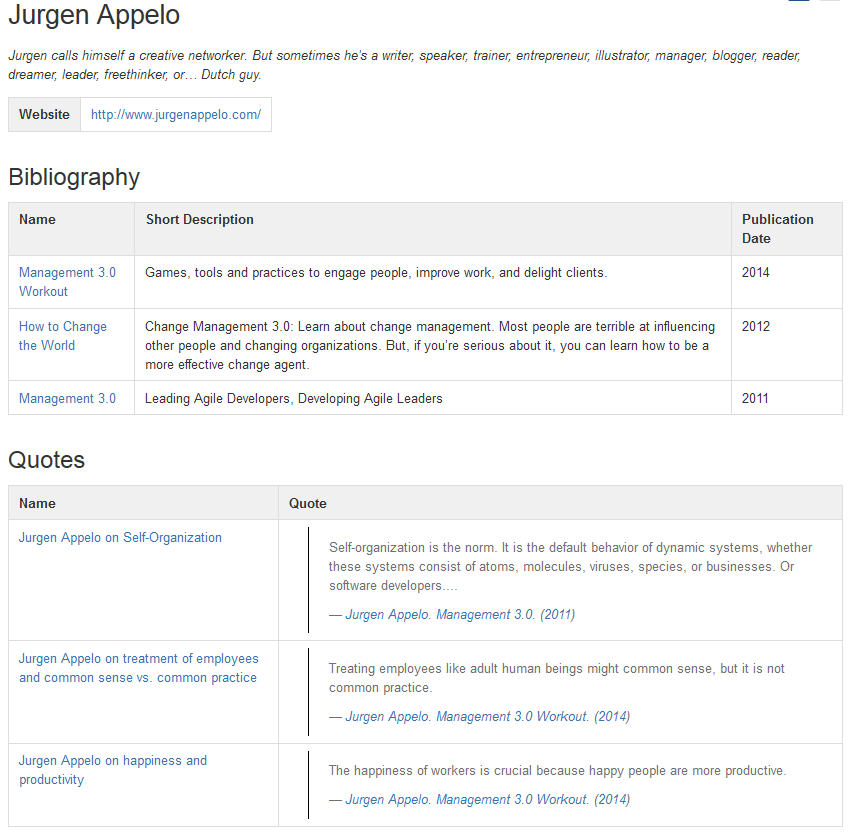 Example person document for Jurgen Appelo from our documentation