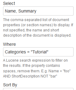 Display Table Macro selecting the Summary