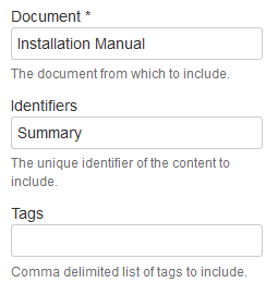 Transclusion Macro selecting the Summary