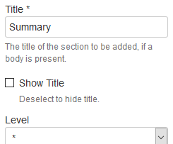 Section Macro suppressing the Title