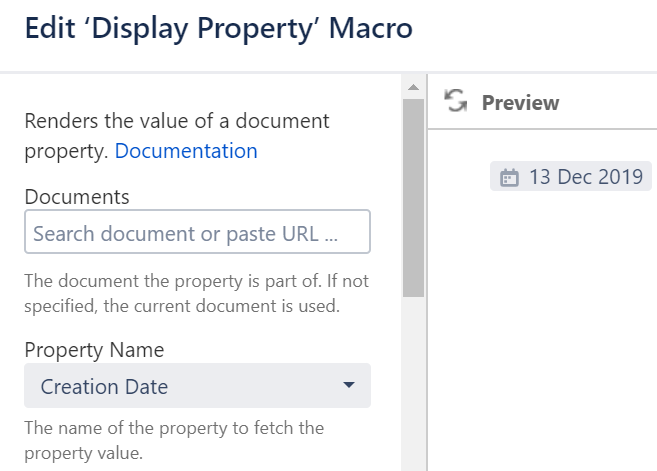 Macro editor view to render a property value.