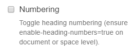 Shows a screenshot of the Numbering parameter is set to 'false' (unchecked)