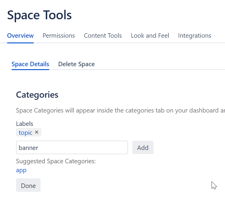 Screenshot with Space Details on Space Tools.