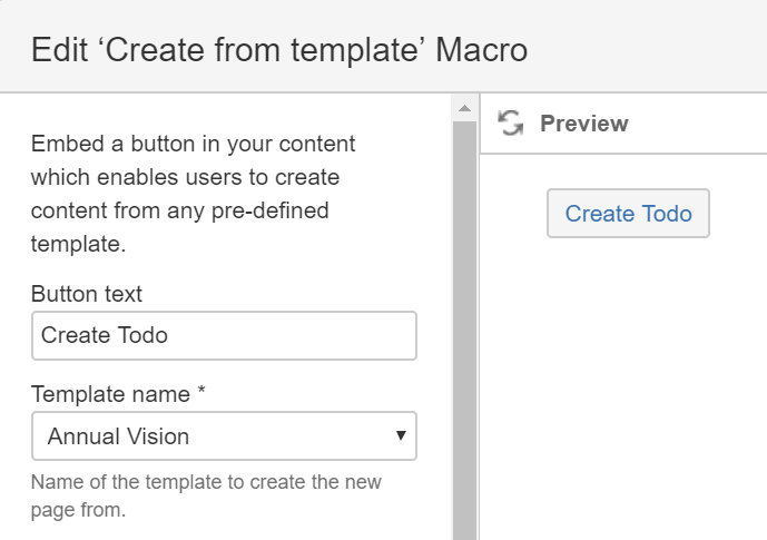 Create-from-Template Macro in the Macro Editor