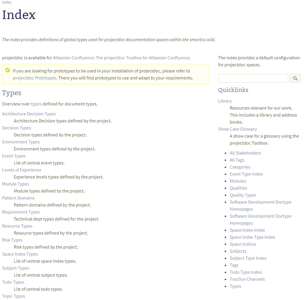 Example of root index space